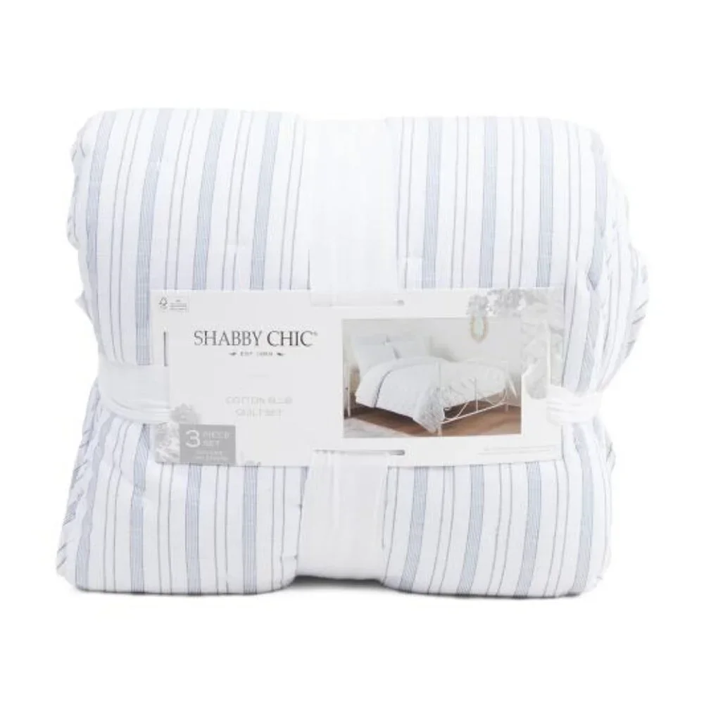 SHABBY CHIC Shane Stripe Slub Woven Comforter Set